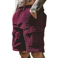 thumbnail image 1 of WTOBBY Men's Casual Corduroy Cargo Shorts, Solid Color Multi-Pocket Work Utility Shorts, Breathable and Functional for Summer Wear,Wine 2XL, 1 of 5