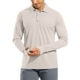 thumbnail image 1 of WTOBBY Men's Casual Golf Shirt with Raglan Long Sleeve, UPF 50+ Protection, and Lightweight Fabric for Comfortable Outdoor Use in Hot Weather ,Light Gray 2XL, 1 of 7
