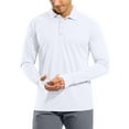 thumbnail image 1 of WTOBBY Men's Casual Golf Shirt with Raglan Long Sleeve, UPF 50+ Protection, and Lightweight Fabric for Comfortable Outdoor Use in Hot Weather ,White L, 1 of 7
