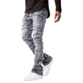 thumbnail image 1 of WTOBBY Men's Casual Mid-Rise Washed Retro Straight Slim Fashion Jeans, Distressed and Perforated Design for Stylish Wear, Comfortable Denim Trousers,Gray XL, 1 of 4