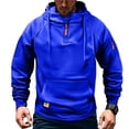 thumbnail image 1 of WTOBBY Men's Casual Pullover Hoodie, Long Sleeve Athletic Sweatshirt for Running Gym, Lightweight Performance Comfort,Blue XL, 1 of 4
