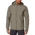 thumbnail image 1 of WTOBBY Men's Casual Zip Front Hooded Jacket, Outdoor-Ready Water-Resistant Windbreaker with Utility Pockets, Lightweight Layering Piece for All Seasons,Khaki L, 1 of 3