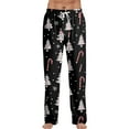 thumbnail image 1 of WTOBBY Men's Christmas Themed Anime Pajama Pants, Casual Sleepwear with Drawstring Elastic Waist, Comfortable Straight Leg Loose Fit for Home and Lounge,Black L, 1 of 4