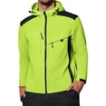 thumbnail image 1 of WTOBBY Men's Colorblock Waterproof Windbreaker Jacket for Outdoor - Hooded with Zip-Up, Multi-Pockets,Ideal for Hiking, Wind Protection, and Stylish Casual Wear,Fluorescent Green 2XL, 1 of 8