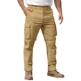 thumbnail image 1 of WTOBBY Men's Convertible Hiking Pants Elastic Waist Lightweight Multi-Pocket Cargo Trousers Detachable for Outdoor Camping Trekking Casual Wear Quick Dry Men's Pants,Khaki S, 1 of 8
