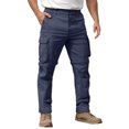 thumbnail image 1 of WTOBBY Men's Convertible Hiking Pants Elastic Waist Lightweight Multi-Pocket Cargo Trousers Detachable for Outdoor Camping Trekking Casual Wear Quick Dry Men's Pants,Dark Blue 2XL, 1 of 8