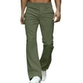 thumbnail image 1 of WTOBBY Men's Corduroy Bell Bottom Pants Relaxed Vintage Casual 70s Style Stretch Slim Fit Classic Disco Trendy Flared Men's Trousers,Army Green L, 1 of 4