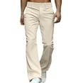 thumbnail image 1 of WTOBBY Men's Corduroy Bell Bottom Pants Relaxed Vintage Casual 70s Style Stretch Slim Fit Classic Disco Trendy Flared Men's Trousers,Khaki L, 1 of 4