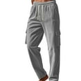 thumbnail image 1 of WTOBBY Men's Corduroy Casual Pants Loose Fit Wide Leg Work Trousers with Multi-Pockets - Four Seasons Lightweight Breathable Overalls Design for Comfort Daily Wear Activities,Light Gray 3XL, 1 of 3
