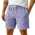 thumbnail image 1 of WTOBBY Men's Corduroy Elastic Waist Drawstring Casual Shorts, Lightweight Beach Pants for Summer Outdoor Sports Comfortable Loose Fit Breathable Utility Shorts,Purple XL, 1 of 4