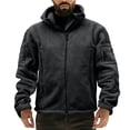 thumbnail image 1 of WTOBBY Men's Fleece Outdoor Warm Hooded Coat Jacket, Soft and Lightweight for Hiking, Camping, and Daily Wear, Wind-Resistant and Comfortable in Cool Weather,Black M, 1 of 4