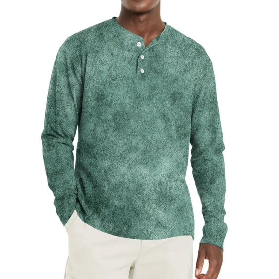 WTOBBY Men's Gradient Tie-Dye Zip-Up Hoodie Henley Long Sleeve Shirt Casual Loose Fit Top for Men in Everyday Fashion and Comfort,Mint Green 2XL