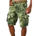 thumbnail image 1 of WTOBBY Men's Large Size Summer Casual Shorts, Loose Fit Camouflage Print, Multi-Pocket Utility Style, 5-Inch Length Without Belt, Perfect for Work and Leisure,Dark Green 2XL, 1 of 5