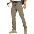 thumbnail image 1 of WTOBBY Men's Lightweight Quick-Dry Hiking Pants with Zipper Pockets Waterproof Breathable Trekking Cargo Trousers - Outdoor Athletic Performance Long Pants Includes Belt Accessory,Khaki L, 1 of 5