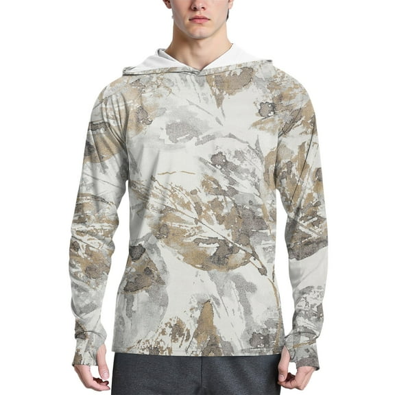 WTOBBY Men's Long Sleeve Camouflage Hoodie with SPF/UV Protection, Sun Protective Shirt for Daily Use, Quick-Dry and Breathable Design for Comfort ,Mint Green 2XL