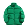 thumbnail image 1 of WTOBBY Men's Loose-Fit Casual Down Jacket with Long Sleeves, Warm and Comfortable Winter Coat, Lightweight Insulated Design for Cold Weather Protection,Green L, 1 of 5