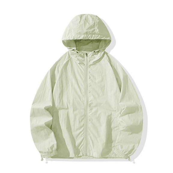WTOBBY Men's Loose Fit Sun Protective Jacket for Outdoor Casual Wear - Windproof, Quick-Dry Fabric, Perfect for Sports, Beach, and Everyday Sun Defense,Light Blue M