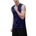 thumbnail image 1 of WTOBBY Men's Mesh Tank Top Sports Base Layer Shirt Sleeveless T-Shirt Thin Summer Wear Quick-Drying Breathable For Comfort Running Fitness Activities Lightweight Design,Navy 2XL, 1 of 3