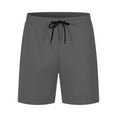 thumbnail image 1 of WTOBBY Men's Mid Rise Quick-Dry Mesh Bermuda Shorts with Drawstring Waist, Breathable Athletic for Running Sports,Dark Gray M, 1 of 3