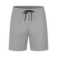 thumbnail image 1 of WTOBBY Men's Mid Rise Quick-Dry Mesh Bermuda Shorts with Drawstring Waist, Breathable Athletic for Running Sports,Light Gray M, 1 of 3