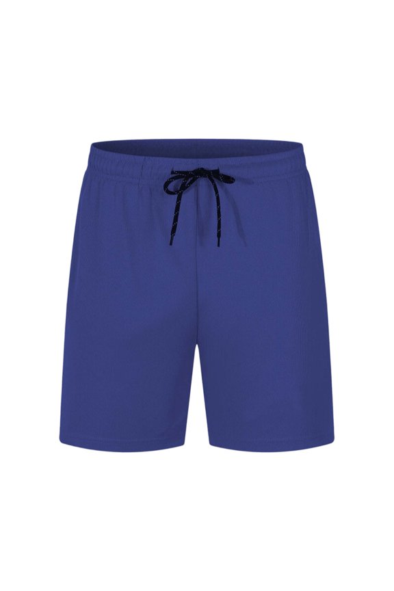 Men's Mid Rise Quick-Dry Mesh Bermuda Shorts with Drawstring Waist, Breathable Athletic for Running Sports,Royal Blue XL