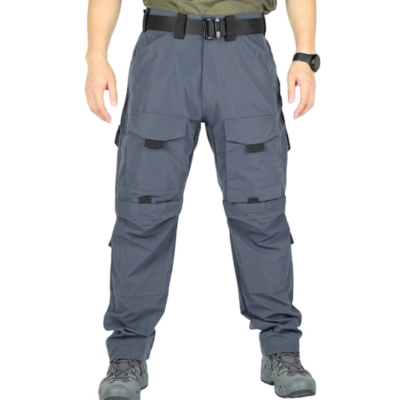 WTOBBY Men's Military Tactical Work Pants Stretch Multi-Pocket Outdoor Waterproof Down Insulated Pants for Hiking Camping Cold Weather Men's Trousers,Gray 3XL