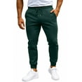 thumbnail image 1 of WTOBBY Men's Multi-color Sports Pants for Spring and Autumn Casual Wear, Loose Tied Long Trousers with Comfortable Fit, Stylish and Functional Design,Dark Green L, 1 of 4