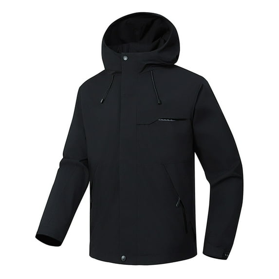 WTOBBY Men's Outdoor Casual Loose Fit Sun Protection Jacket - Water-Resistant, Lightweight for Fishing and Daily Use, UPF Defense, Breathable Fabric,Black S