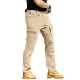 thumbnail image 1 of WTOBBY Men's Outdoor Fishing Camping Work Pants Wear-Resistant Tactical Cargo Trousers with Zipper & Multi-Pockets - Durable Utility Design Performance Construction,Khaki 2XL, 1 of 3