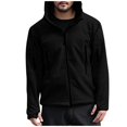thumbnail image 1 of WTOBBY Men's Cold Proof Fleece Hooded Jacket for Outdoor - Warm Bladder Insulation, Heavy-Duty for Winter Sports, Hiking, and Extreme Wind Protection with Comfort Fit,Black 4XL, 1 of 5