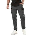 thumbnail image 1 of WTOBBY Men's Outdoor Lightweight Jogging Trousers for Hiking and Work, Sports Casual Multi-Pocket Design, Breathable and Functional for Active Wear,Gray L, 1 of 5