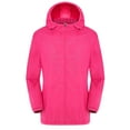 thumbnail image 1 of WTOBBY Men's Outdoor Long Sleeve Hooded Riding Sun Protective Skin Jacket, Windproof Ultra-Light Rainproof Windbreaker Top for Cycling and Daily Use ,Hot Pink 2XL, 1 of 4