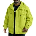 thumbnail image 1 of WTOBBY Men's Outdoor Waterproof Windbreaker Jacket with Pit Zips Ventilation, Packable Design for Hiking Travel, Moisture-Wicking Quick-Dry Fabric,Fluorescent Green S, 1 of 4