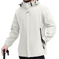 thumbnail image 1 of WTOBBY Men's Outdoor Windbreaker Jacket with Hood, Windproof and Waterproof Workwear Sport Coat for Outdoor Activities and Daily Wear,White XL, 1 of 4