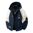 thumbnail image 1 of WTOBBY Men's Outdoor Work Jacket, Waterproof Windbreaker with Multiple Pockets, Loose Fit Hooded Coat for Hiking and Daily Use,Blue 7XL, 1 of 4