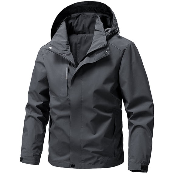 WTOBBY Men's Outdoor Workwear Jacket, Multi-Pocket Work Clothing Windproof and Waterproof Outerwear for Practical Daily Use and Protection,Dark Gray 3XL