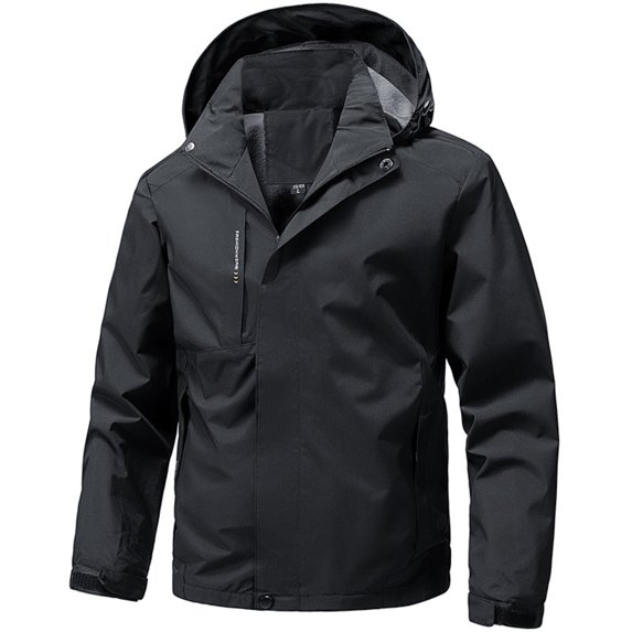 WTOBBY Men's Outdoor Workwear Jacket, Multi-Pocket Work Clothing Windproof and Waterproof Outerwear for Practical Daily Use and Protection,Black L