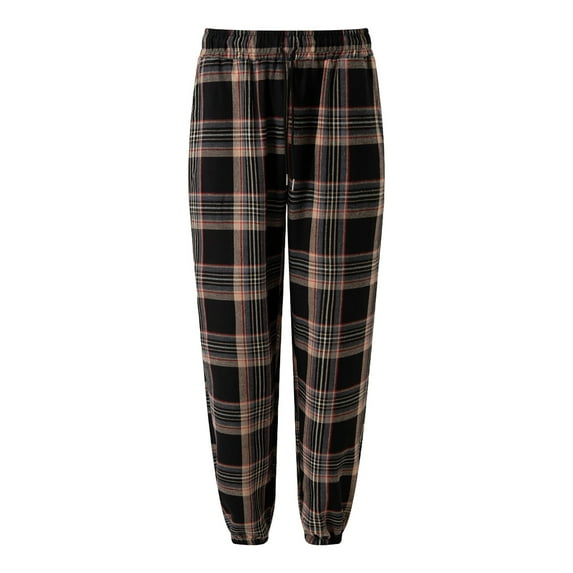 WTOBBY Men's Plaid Stripe Casual Pants, Fashion Lounge Sleep Pajama Bottoms with Comfort Fit and Drawstring Waist for Men, Cozy Loungewear,Multicolor XL