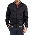 thumbnail image 1 of WTOBBY Men's Premium Cotton Baseball Jacket, Vintage Stand Collar Flight Bomber with Color Block Design, Relaxed Fit Retro Outerwear,Black L, 1 of 4