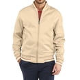 thumbnail image 1 of WTOBBY Men's Premium Cotton Baseball Jacket, Vintage Stand Collar Flight Bomber with Color Block Design, Relaxed Fit Retro Outerwear,Khaki 2XL, 1 of 4