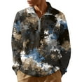 thumbnail image 1 of WTOBBY Men's Quarter Zip Pullover Turtleneck Long Sleeve Top with Camouflage Print Casual Military Style Shirt for Men in Cool Weather and Urban Outings,Blue M, 1 of 6