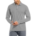 thumbnail image 1 of WTOBBY Men's Raglan Sleeve Performance Shirt with UPF 50+ Sun Block, Lightweight Long Sleeve, and Golf-Ready Design for Breathable Summer Wear ,Gray 2XL, 1 of 7