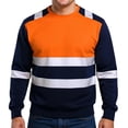 thumbnail image 1 of WTOBBY Men's Reflective Strip Long Sleeve T-Shirt for Construction Workwear, Designed for High Visibility and Comfort During Job Site Use,Saffron XL, 1 of 4