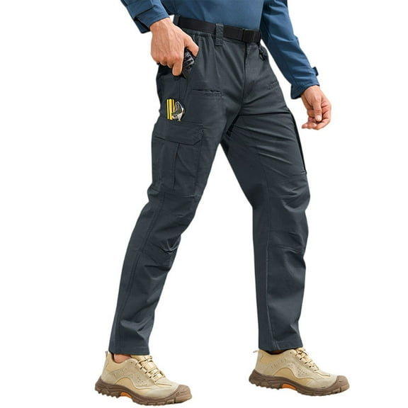 WTOBBY Men's Ripstop Cargo Work Pants Breathable Mountaineering Construction Trousers with Multi-Pockets - Durable Outdoor Camping Hiking Utility Pants Performance Design Quality,Dark Gray M