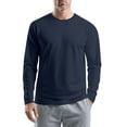 thumbnail image 1 of WTOBBY Men's Round Neck Raglan Long Sleeve T-Shirt Top Casual Everyday Shirt for Men in Comfortable Lightweight Design,Navy 2XL, 1 of 6