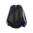 thumbnail image 1 of WTOBBY Men's Round Neck Striped Hoodie, Breathable Lightweight Sporty Casual Jumper with Contrast Striped Design, Relaxed Fit Sweatshirt for Athletic and Everyday Wear,Black L, 1 of 4