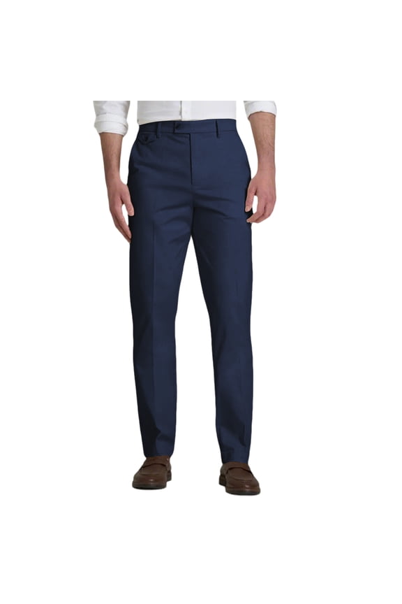 Men's Slim Fit Dress Pants, Suit Trousers with Stretch Comfort Fabric, Tailored Silhouette, Wrinkle Resistant for Office and Formal Wear, Ready to Wear,Navy 3XL