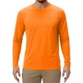 thumbnail image 1 of WTOBBY Men's Solid Color Raglan Long Sleeve Sports Top with Athletic Fit for Casual Workouts and Outdoor Activities Breathable Performance Shirt ,Orange XL, 1 of 6