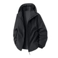 thumbnail image 1 of WTOBBY Men's Solid Color Waterproof Jacket, Casual Outdoor Sports Hiking Coat, Windproof Rainwear for Mountaineering Trekking and Travel,Black L, 1 of 4
