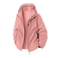 thumbnail image 1 of WTOBBY Men's Solid Color Waterproof Jacket, Casual Outdoor Sports Hiking Coat, Windproof Rainwear for Mountaineering Trekking and Travel,Pink L, 1 of 4